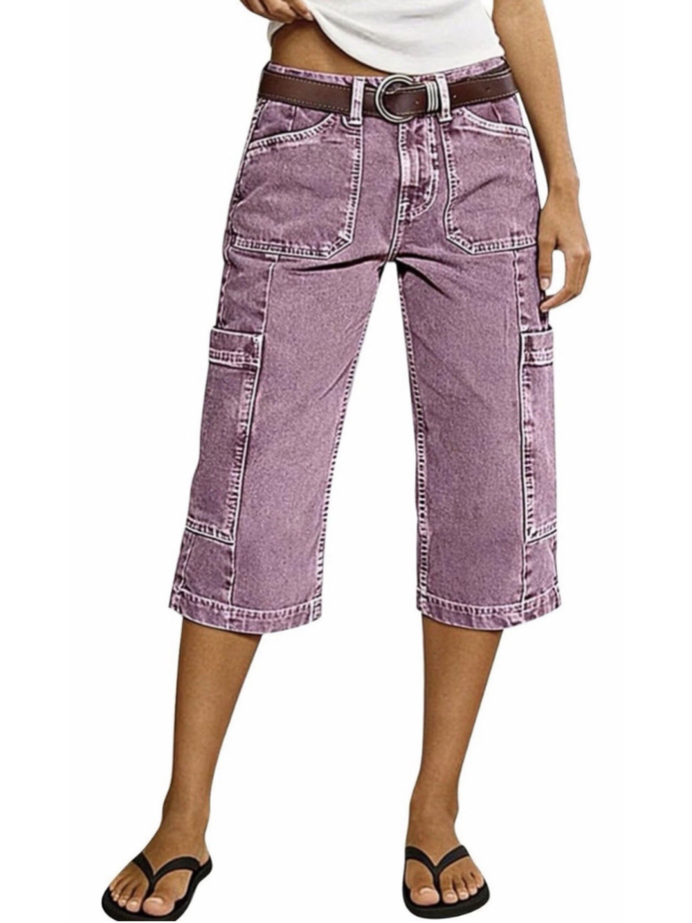 Flamingals Capri Straight Wide Leg Pants XL